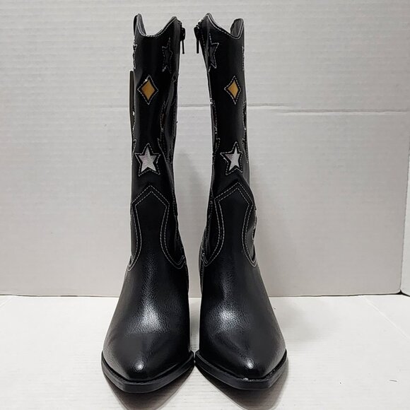 New No Boundaries Novelty Western Boots - Flower, Cactus, Moon & Stars - Size 8 - Picture 2 of 9